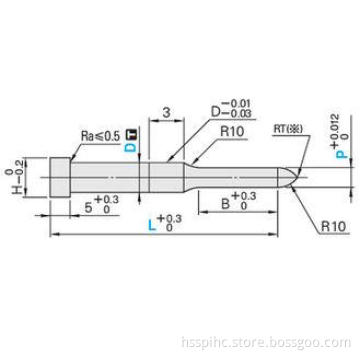 Carbide International Standard punches Tip R type Ra 0.4 To